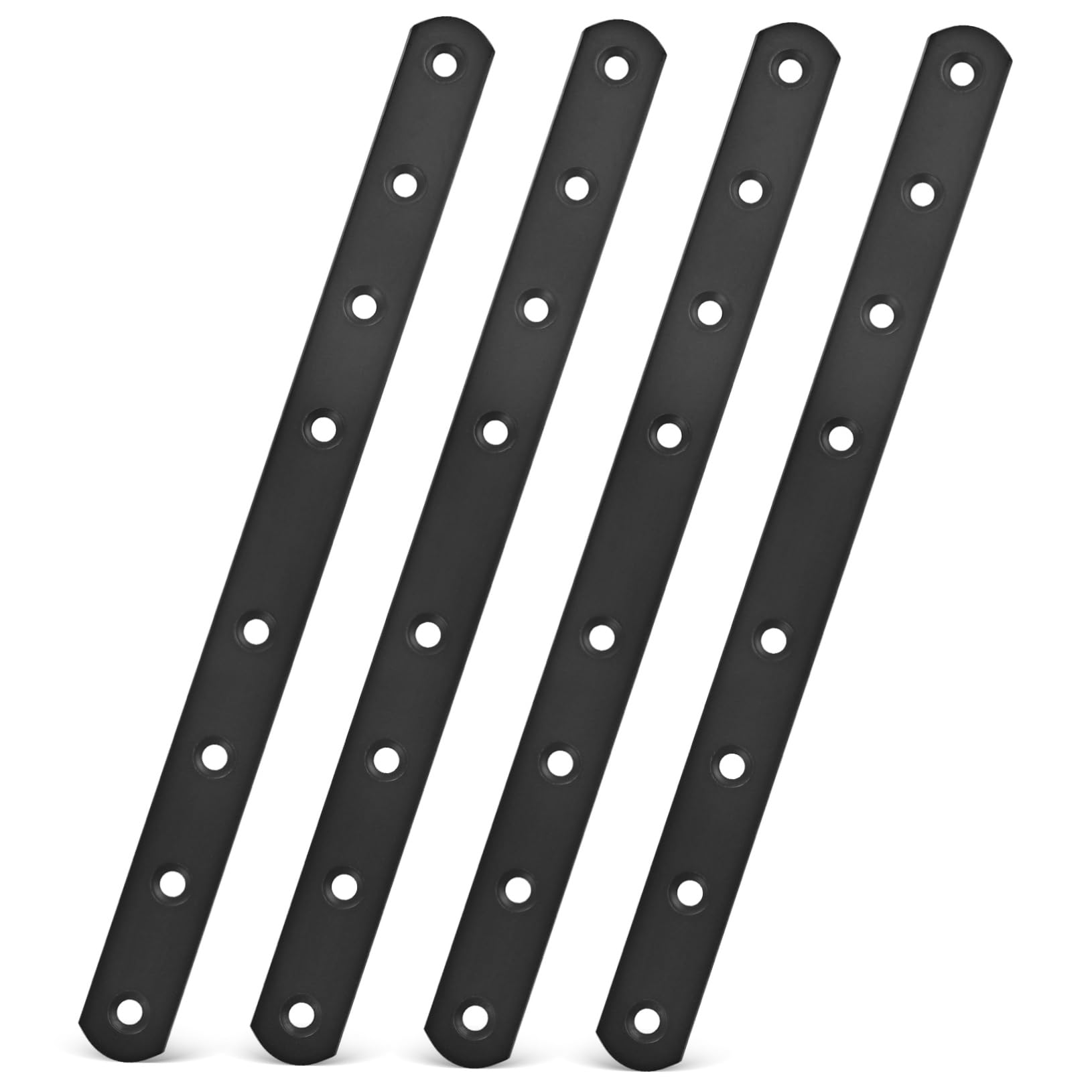 Mikikit 4 Piece Set of Metal Plates Straight Brace Brackets Stainless Steel Flat Bars Metal Brackets Universal Fixing
