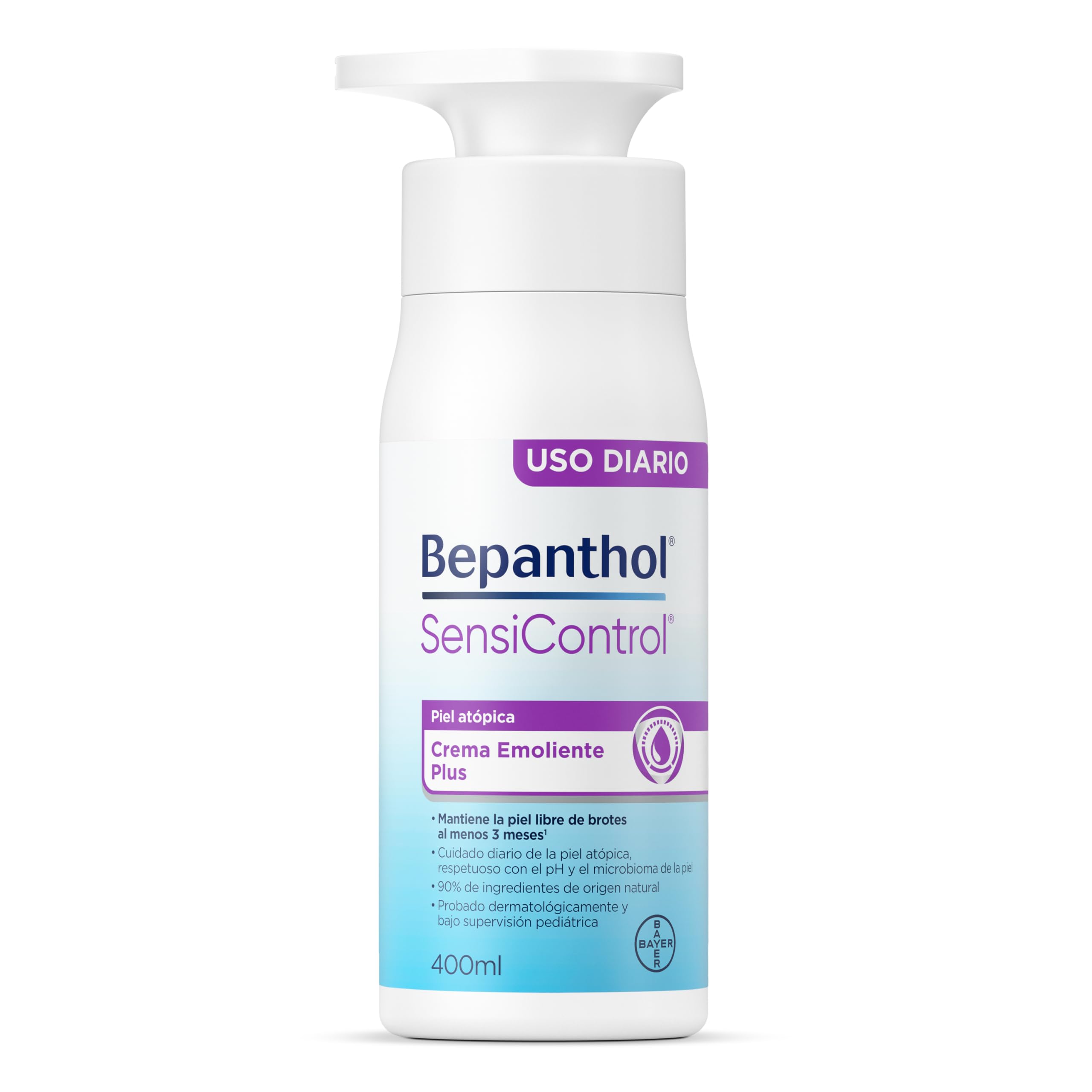 Crema hidratante piel atópica Bepanthol SensiControl 400 ml - Diaria con Pro-Vitamina B5 - Profunda hidratación y protec