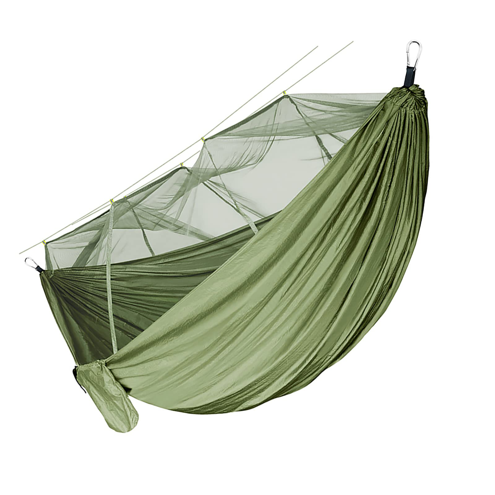 amaca, Capacità di carico 400 kg, traspirante for esterni for campeggio, viaggi, trekking, 280 x 185 cm, realizzato in paracadute in nylon