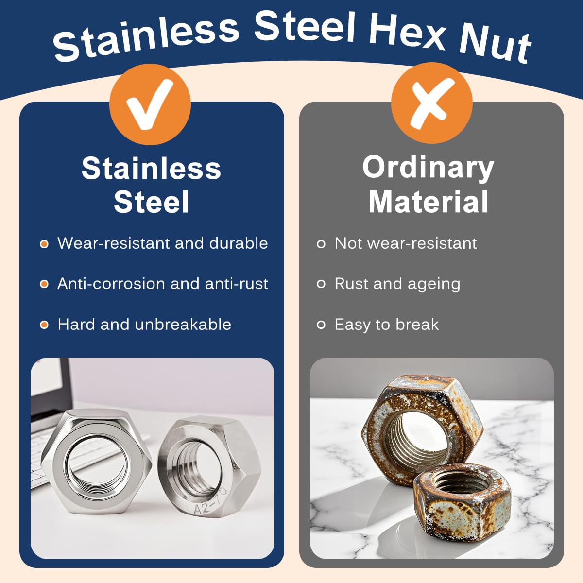 ROSYLEVE 60 Dadi Per Cappelli M8, Colore Nero, Per Viti, Dadi - Foto 13