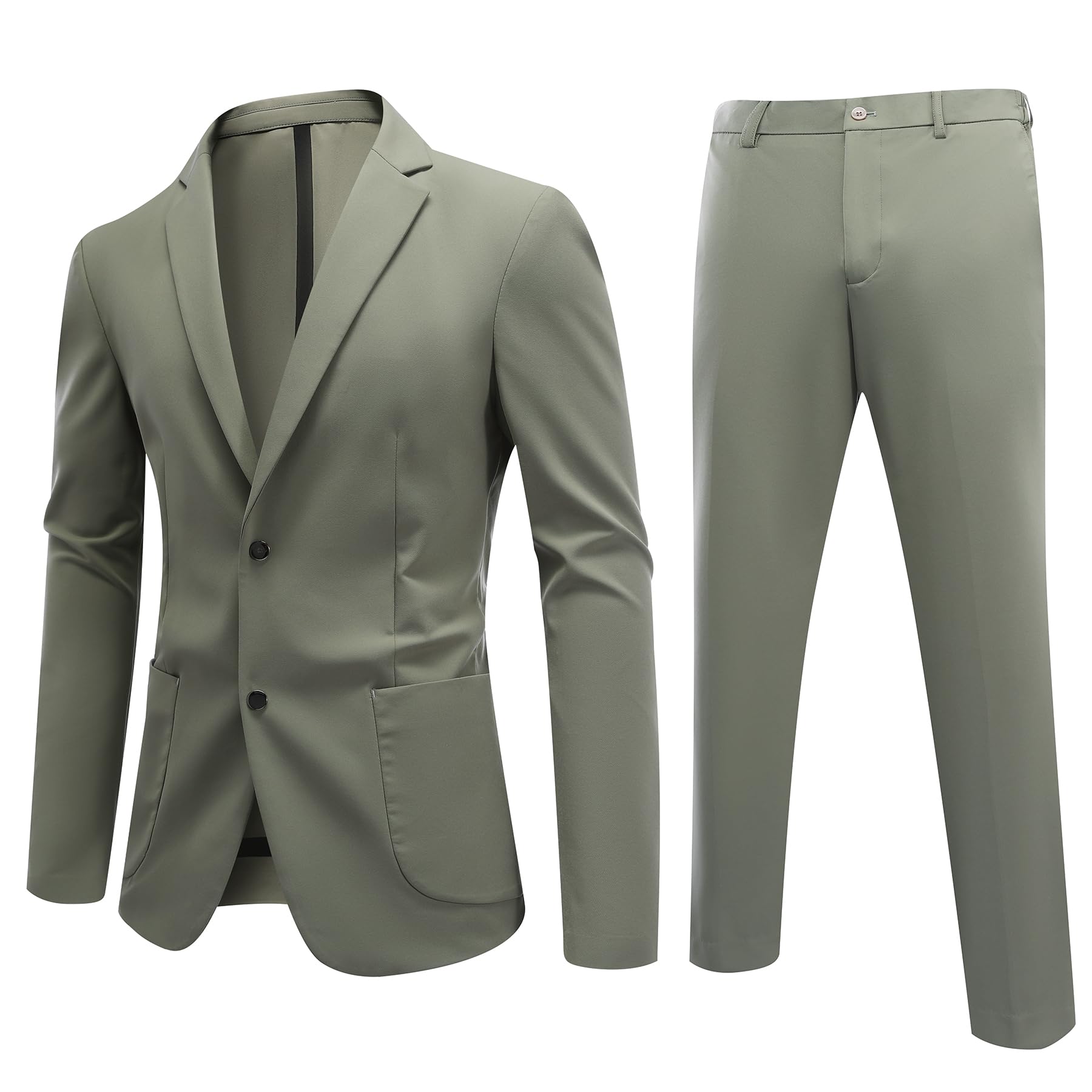 Allthemen Abito da Uomo 2 Pezzi Puro Colore Completo Elasticità Casual da Lavoro Smoking Elegante Sposa
