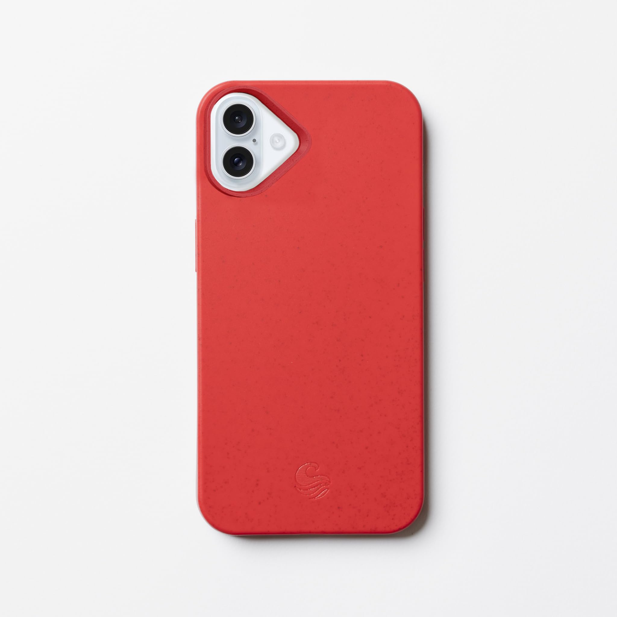 Wave Case iPhone 16 Phone Case - Eco-Friendly Wheat Straw Phone Case with Shock-Absorbing Corners, Red