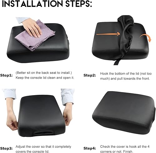 Miniatura 6 de INTGET Funda para reposabrazos de consola central para Nissan Pathfinder, accesorios 2013-2020 2021 2019 2018 2017 2016 2015 2014 de cuero de fibra