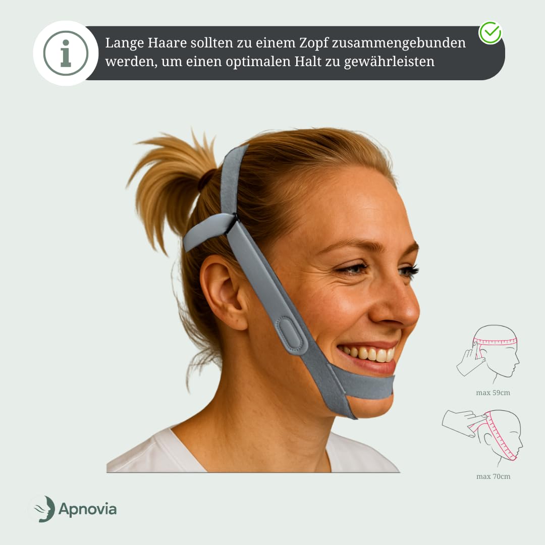 Kinnband, Kinnband für CPAP Benutzer, Behandlung von Schlafapnoe und Schnarchreduktion, Verminderung von Mundleckagen, Kinnband Schlafapnoe