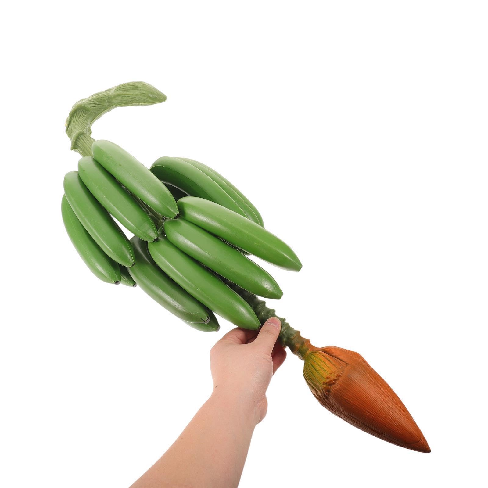 CHILDWEET Modèle de Fausse Banane en Plastique Vert, grappe légère et Flexible pour décoration intérieure, vitrines et cafés