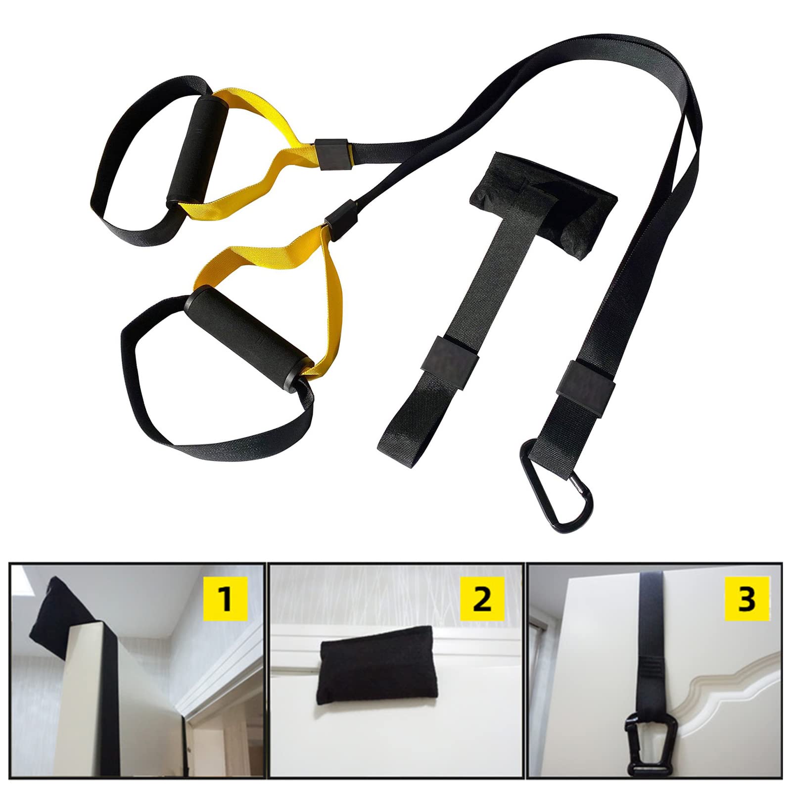 AMONIDA Sangle de Suspension d'entraînement, Ceinture de Résistance de Porte Professionnelle Portable pour Exercice Complet du Corps pour Salle de Sport à Domicile