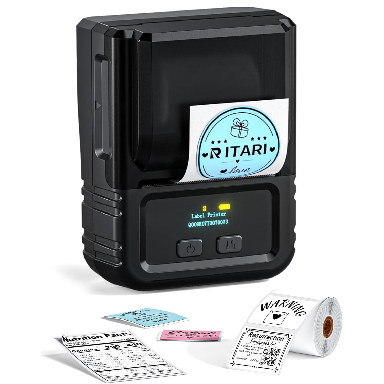 Stampante Per Etichette Termica Phomemo M120 - Bluetooth, Senza Inchiostro, Per Codici A Barre E QR, Portatile