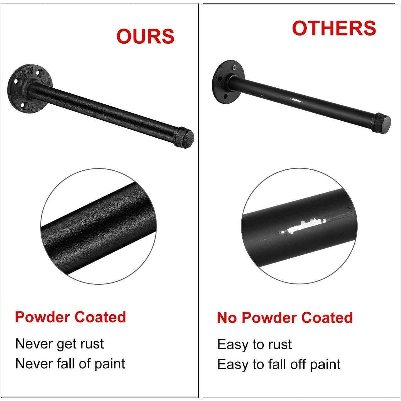 6 Pack 12 inch Shelf Brackets Heavy Duty Floating Shelf Brackets for