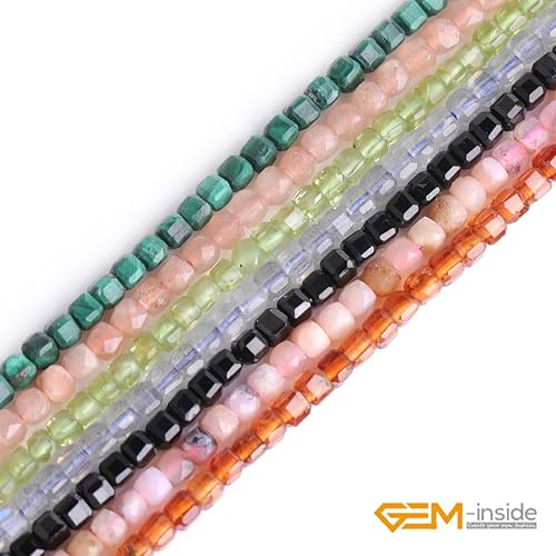 Miniatura 6 de GEM-Inside - Cuentas espaciadoras pequeñas de cuarzo con piedra lunar naranja natural de 0.5 pulgadas, cuentas espaciadoras de chakras, cuentas para