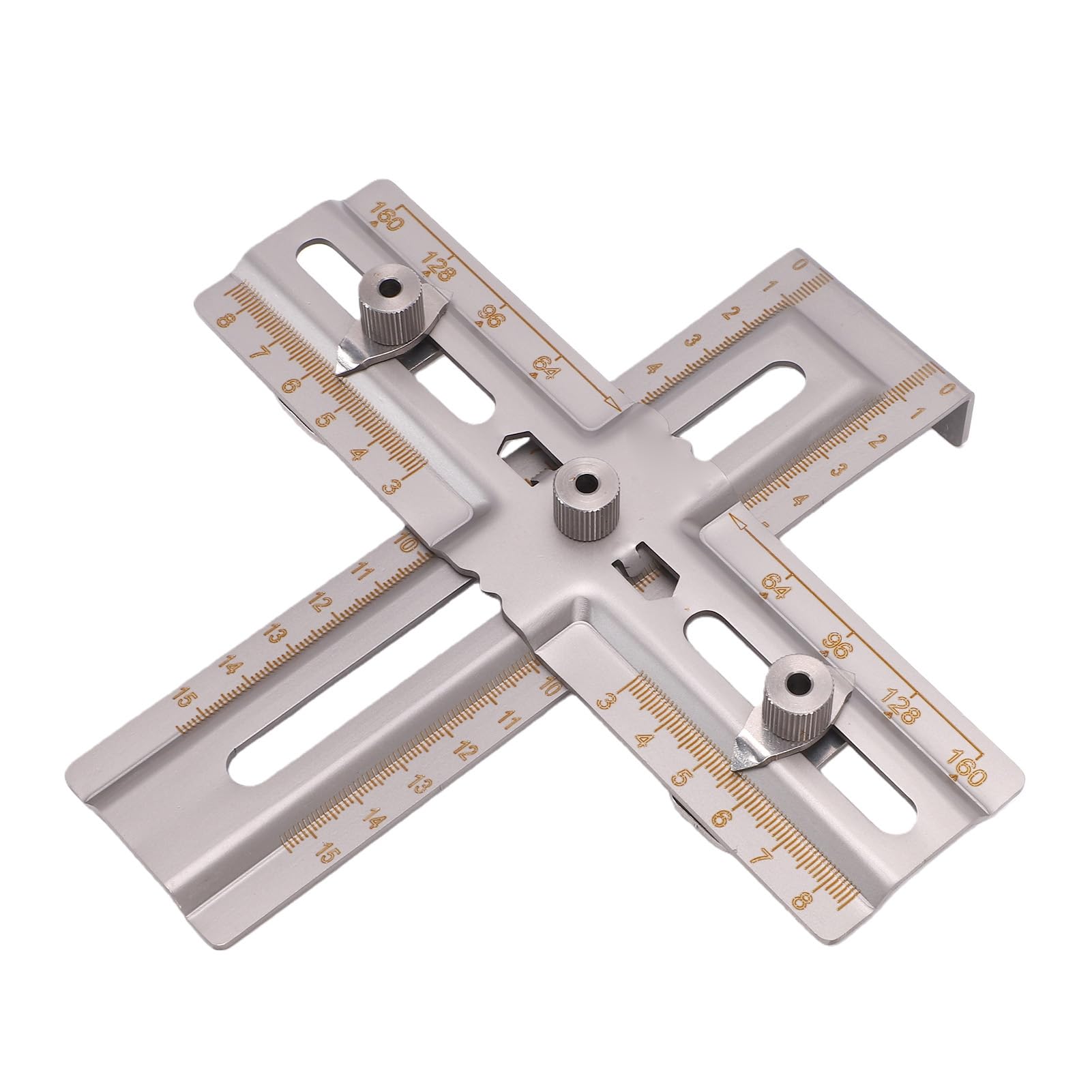 Jelquix Cabinet Hardware Jig, Stainless Steel Adjustable Drill Guide Template with Alignment Hole for Knobs Handles & Pulls, Self Centering Punch Locator for Drawer