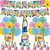 Simpsons Party Decorations,Birthday Party Supplies For Simpsons Party Supplies Includes Banner - Cake Topper - 12 Cupcake Toppers - 20 Balloons - 3 Simpsons Foil Ballon
