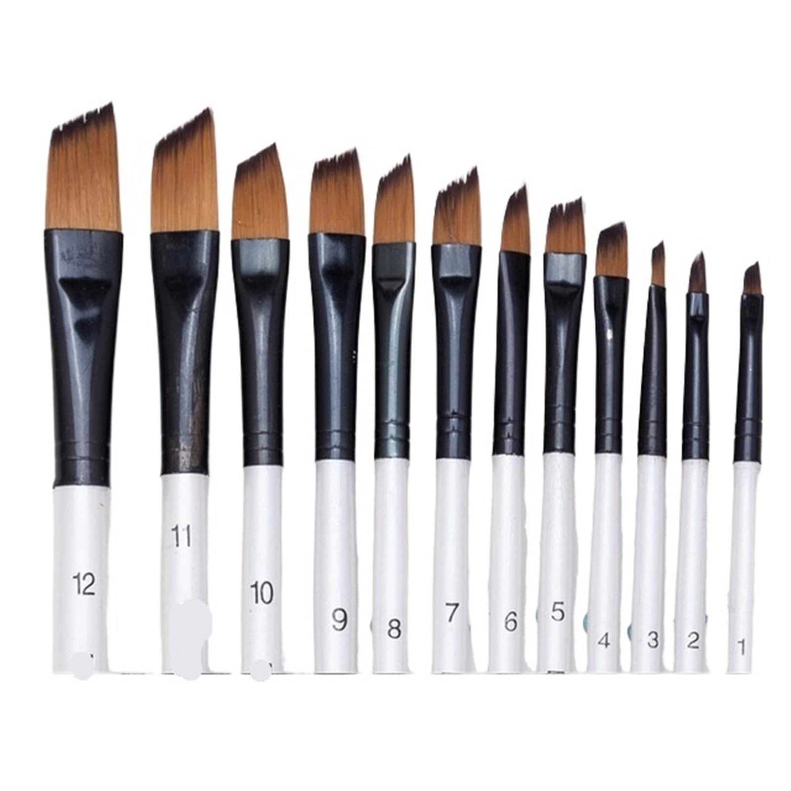 Malpinsel, 12-teiliges Aquarellstift-Set mit Nylonhaar, Holzgriff, zum Lernen, DIY, Öl-, Acrylmalerei, Kunstpinsel, Malpinsel, eine Farbe, 1 Farbstil 3