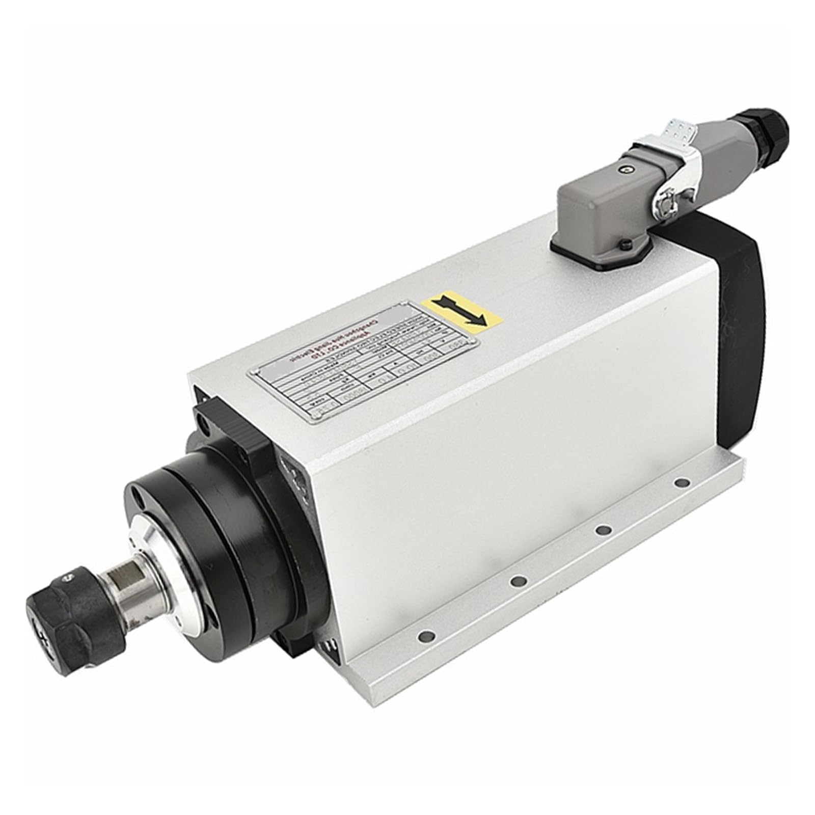 CNC 1.5KW/3KW/4KW/4.5KW/6KW Square Air Cooling Spindle ER11/ER20 Collet Air-Cooled for Engraving Machine Mini Lathe Highly Optimized(4000W,with Edge)