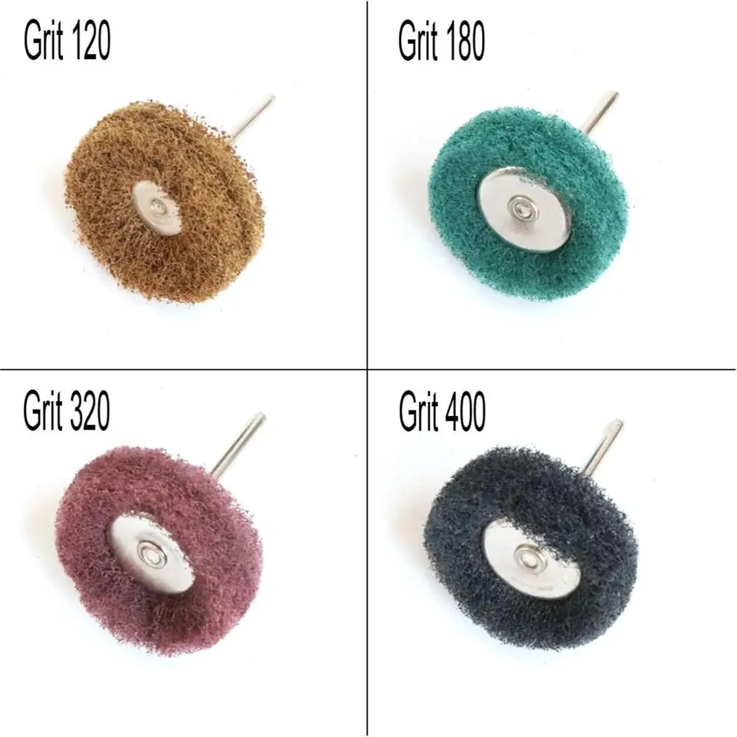 5Pc 1.5 inch Abrasive Buffing Wheel Cotton Cloth Grinding Sanding Head Nylon Polishing Brush for Dremel Rotary Tool Accessories(5pcs Green Grit 180)