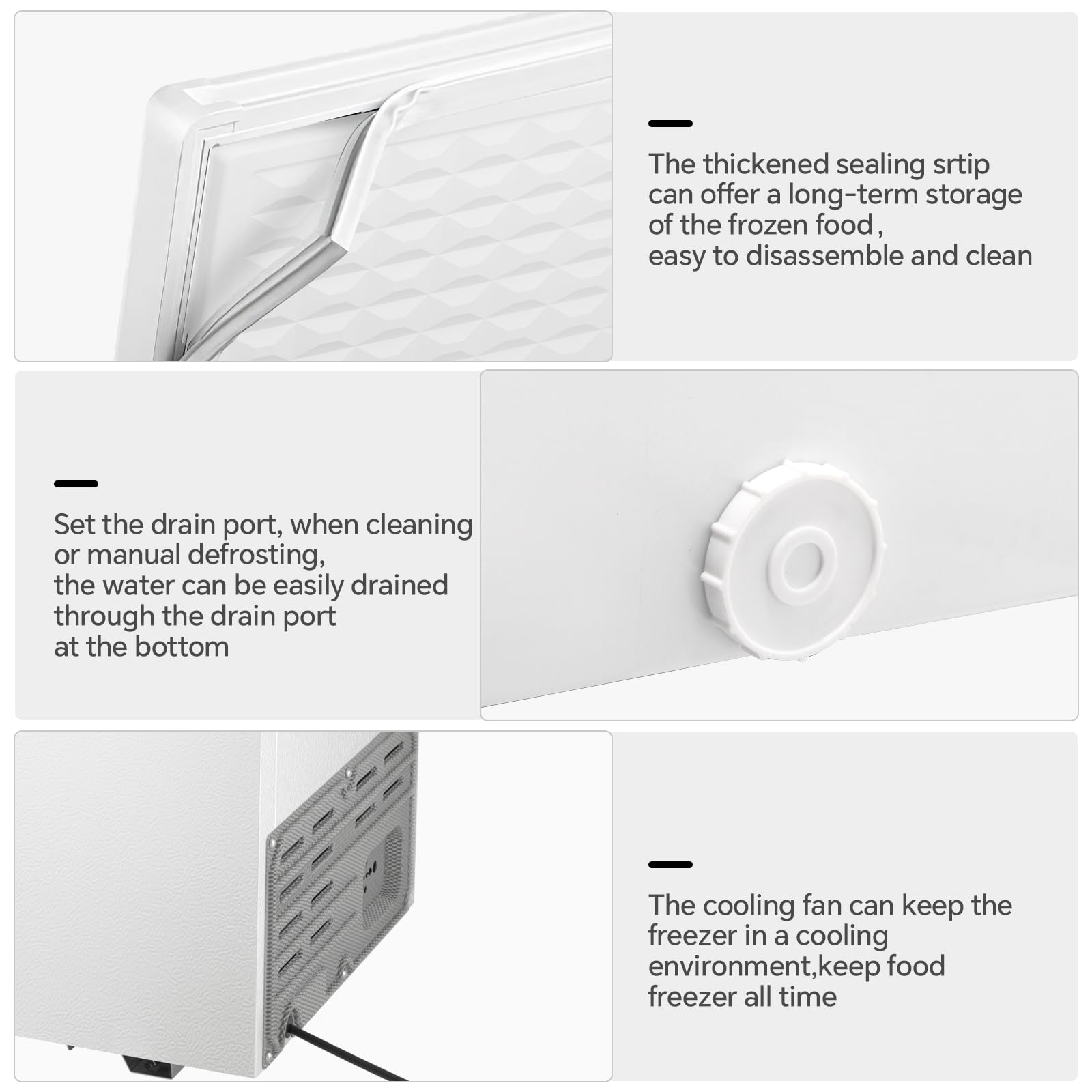 Kismile 3.2 Cubic Feet Chest Freezer With Removable Basket Free Standing Top Open Door Compact Freezer With Adjustable Temperature For Home/Kitchen/Office/Bar on Fridge.com - View 4