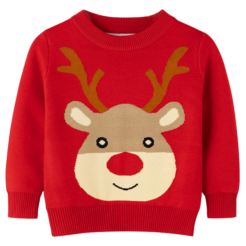 Remimi Girls Christmas Pullover Sweater Boys Toddler Warm Soft Jumper Clothes 2-3T