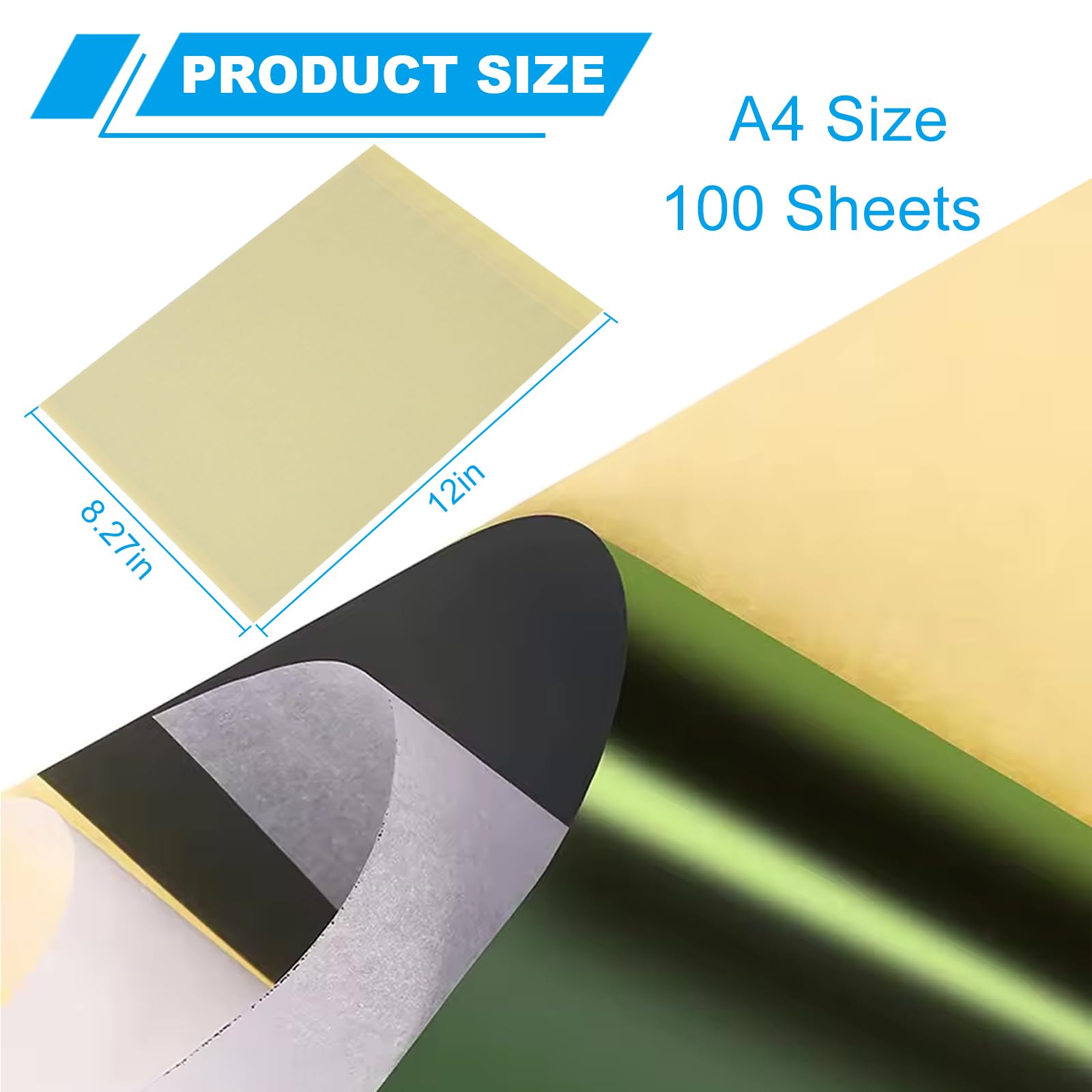 Emalla Tattoo Transfer Paper 100 Sheets, Thermal Stencil Paper for Tattooing A4 Professional Tracing with Crisp Transfer 4 Layer Stencil Paper 8.27" x 12" Tattoo Supplies for Studios & Beginners