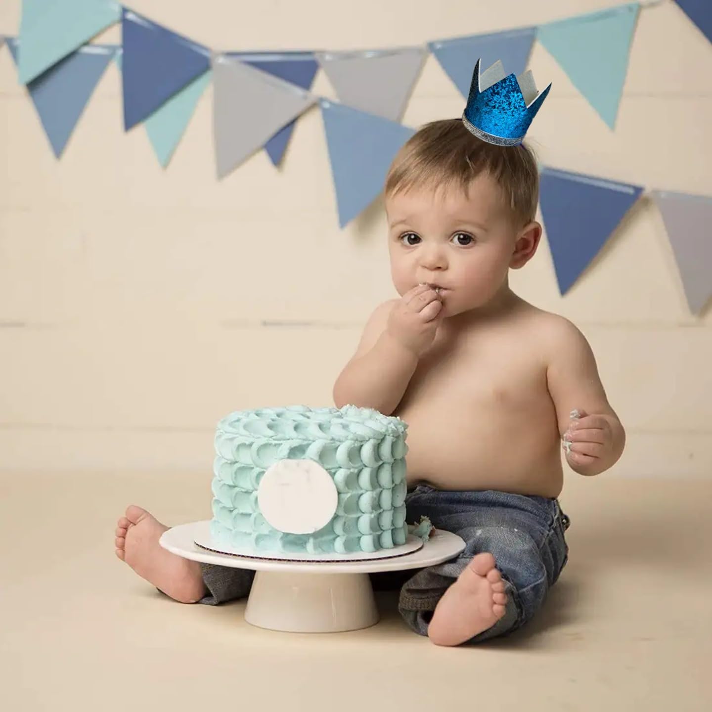 Wanna Party Glitter Crown for 1st Birthday -Kids First Birthday Crown, Birthday Boy Gift,Kids Photoshoot/Photo Booth Props,1st Birthday Party Hat (Blue Crown) (B0CJVF3MR6) Amazon Price History, Amazon Price Tracker