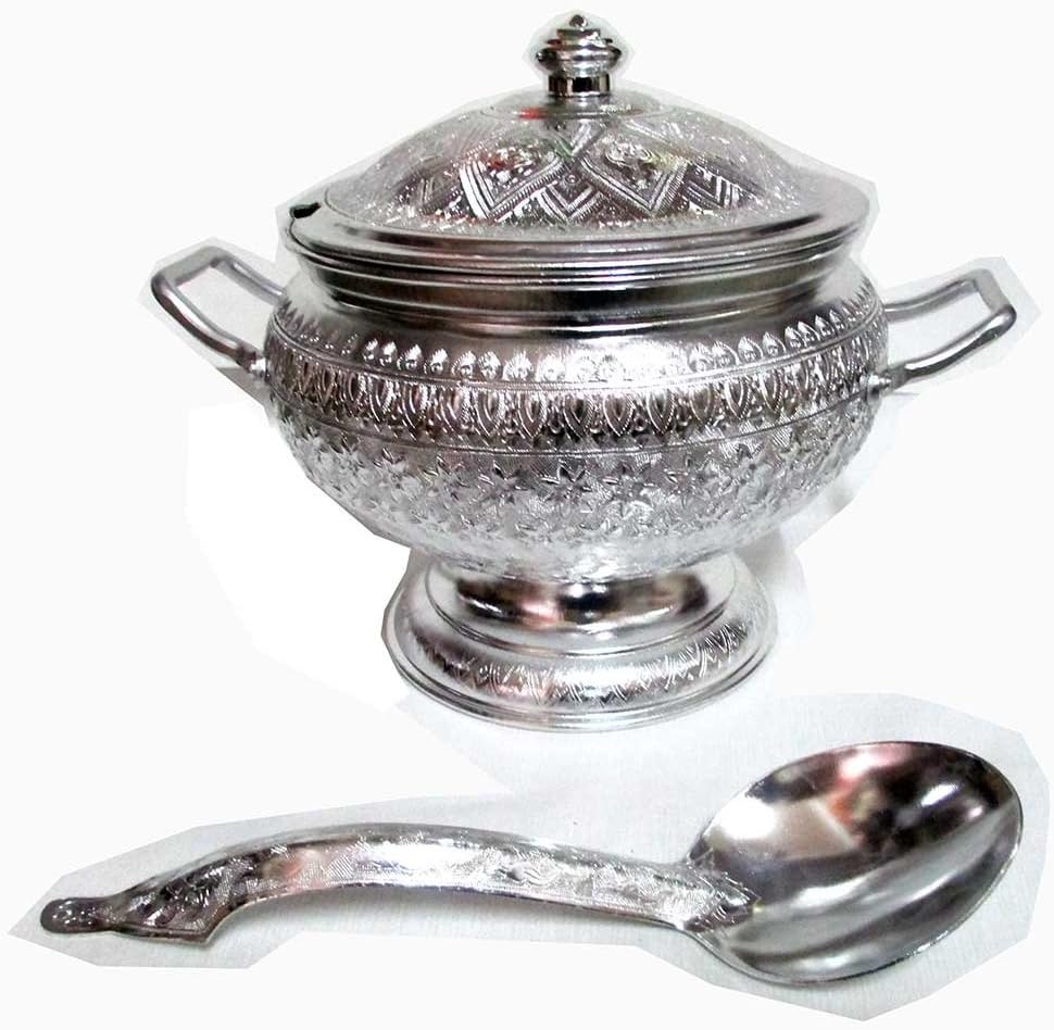 Thai Design Aluminum Rice Serving Bowl by Seal Brand/Size 20cm -Pikul