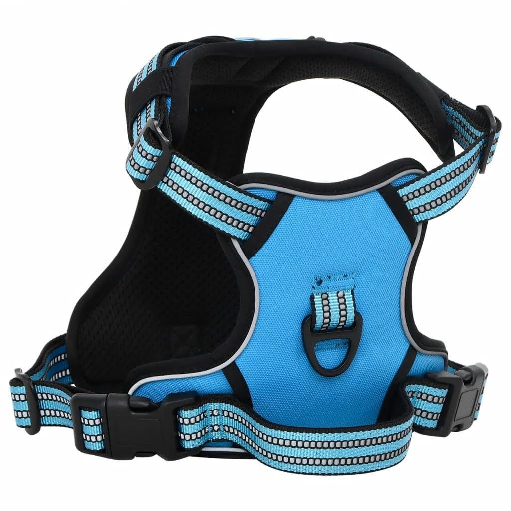 Homgoday Pettorina per Cani con Guinzaglio e Collare Regolabile Blu L, Decor da Mobili da Interni per Soggiorno Ufficio Camera da Letto