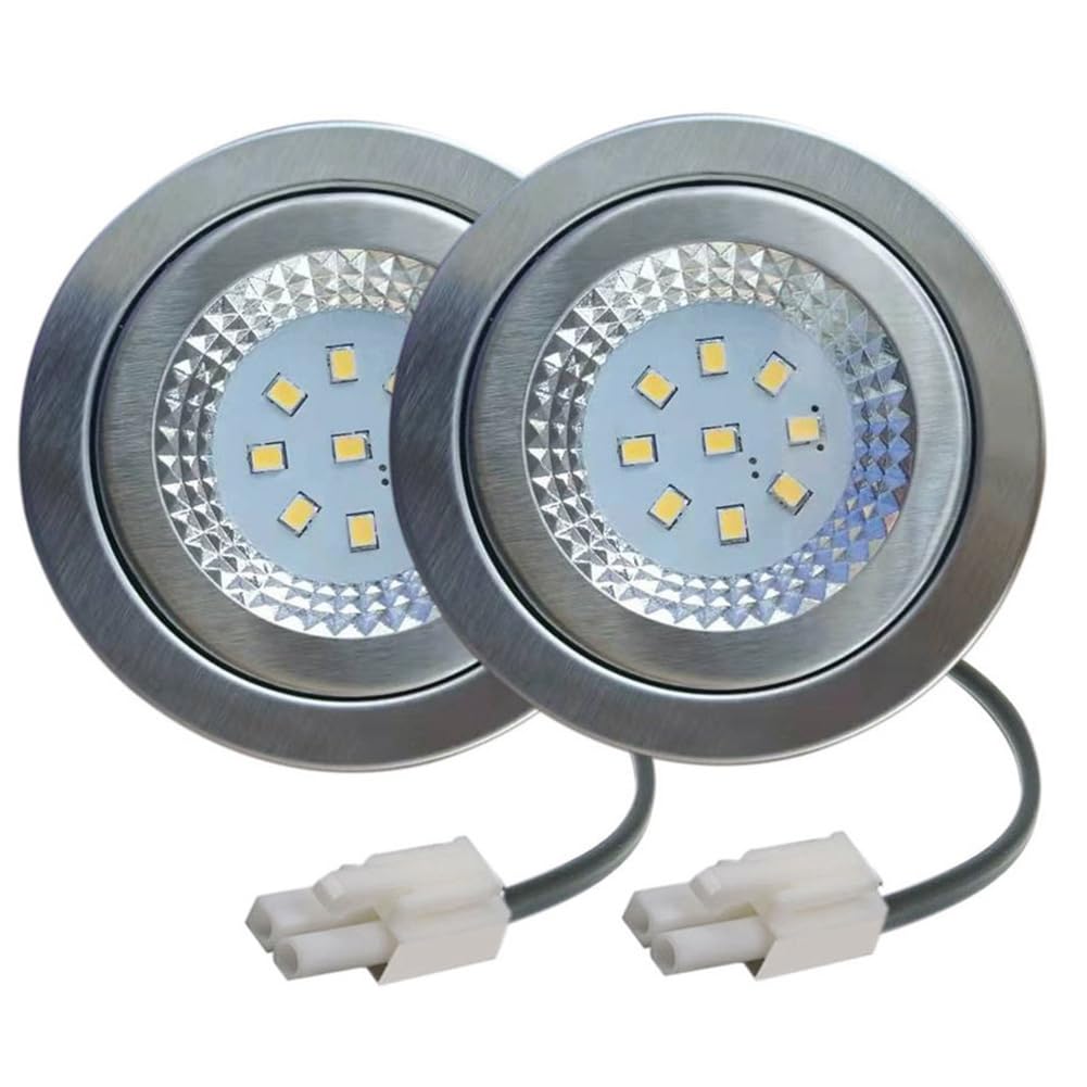 Fuhjythy 2-Pack Kitchen Smoke Exhauster Light 1.5W 230V 68mm Range Hood Light Stove Hood Lamp Smoke Vent Extractor Light White