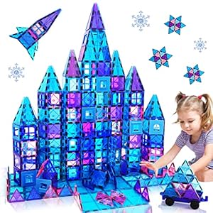 Magnetische Bausteine Spielzeug ab 2 Jahre Alter 6 7 8 9 Magnetische Fliesen 3D Lernen Lernspielzeug STEM Spielzeug für Mädchen Junge 3 4 5 6 7 Jahre zum Geburtstag Weihnachten Geschenke 47St