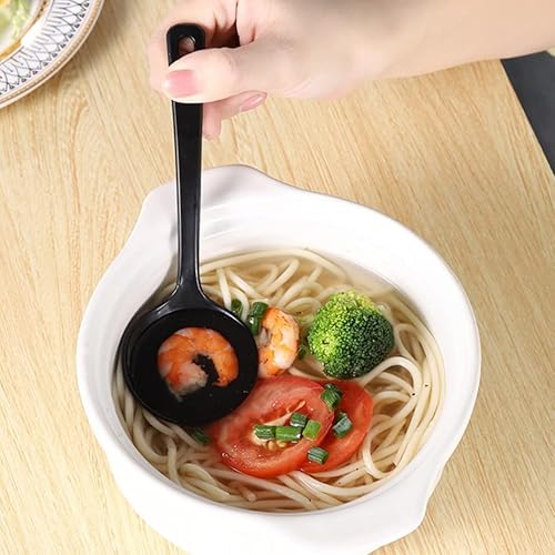 Miniatura 5 de UPKOCH Cucharas de sopa desechables grandes de plástico, cucharón de papilla, cucharón de papilla, cucharas para servir cucharas para fideos ramen,