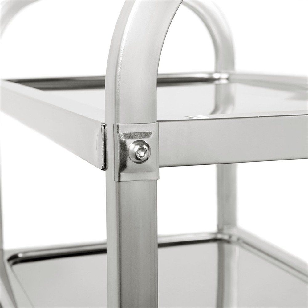 Carrello da cucina a 3 ripiani, carrello da cucina con ruote, in acciaio inox, 95 x 55 x 95 cm