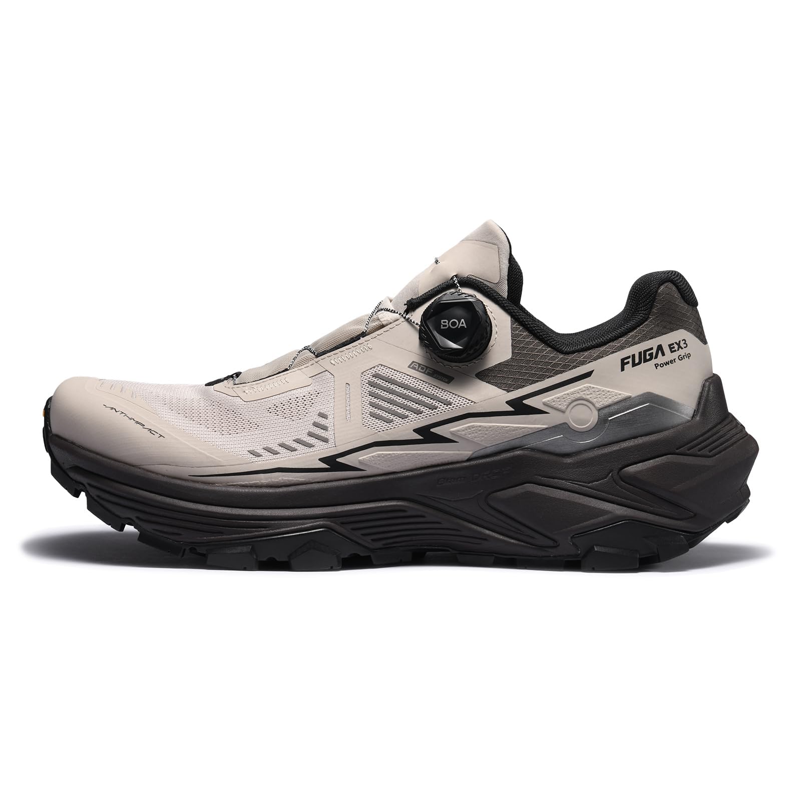 FUGA EX3 BOA Men's Trail Running Shoes, Ultra Trail Running Sneakers with BOA Lace System, Lightweight Breathable Non-Slip Mountain Trail Running Shoes Jogging Hiking Sneakers