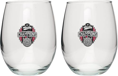 Heritage Pewter Georgia Bulldogs - Juego de 2 copas de vino sin tallo del Campeonato Nacional 2022 - Copas de vino de 15 onzas Vaso de peltre hecho