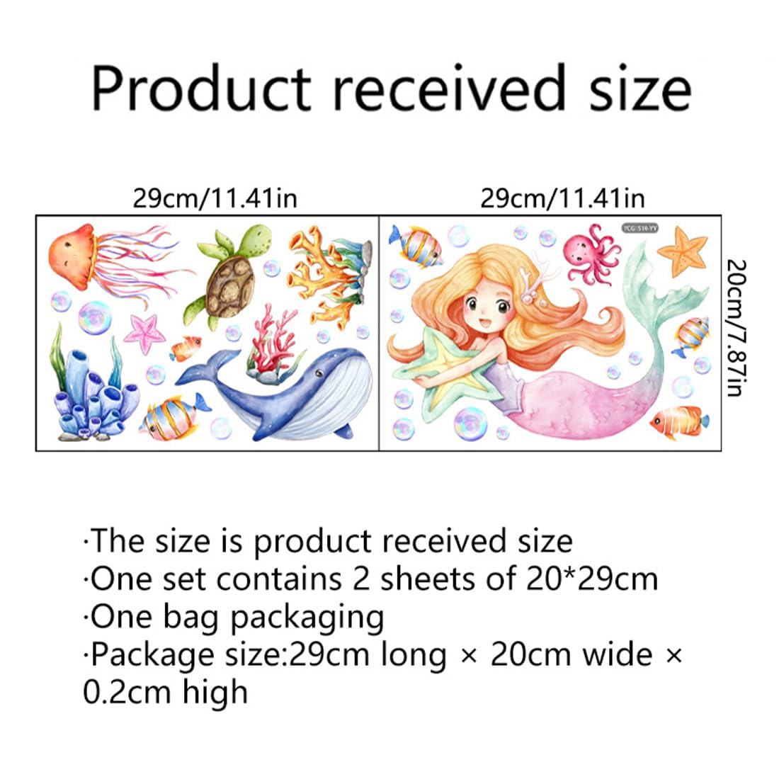 MenYiYDS 1 PCS MERMAID WALL STICKERS, NIGHT LIGHT STICKERS IN SEA ANIMALS, GIRLS BEDROOM UNDERWATER WORLD LIGHTING STICKERS - Image 2