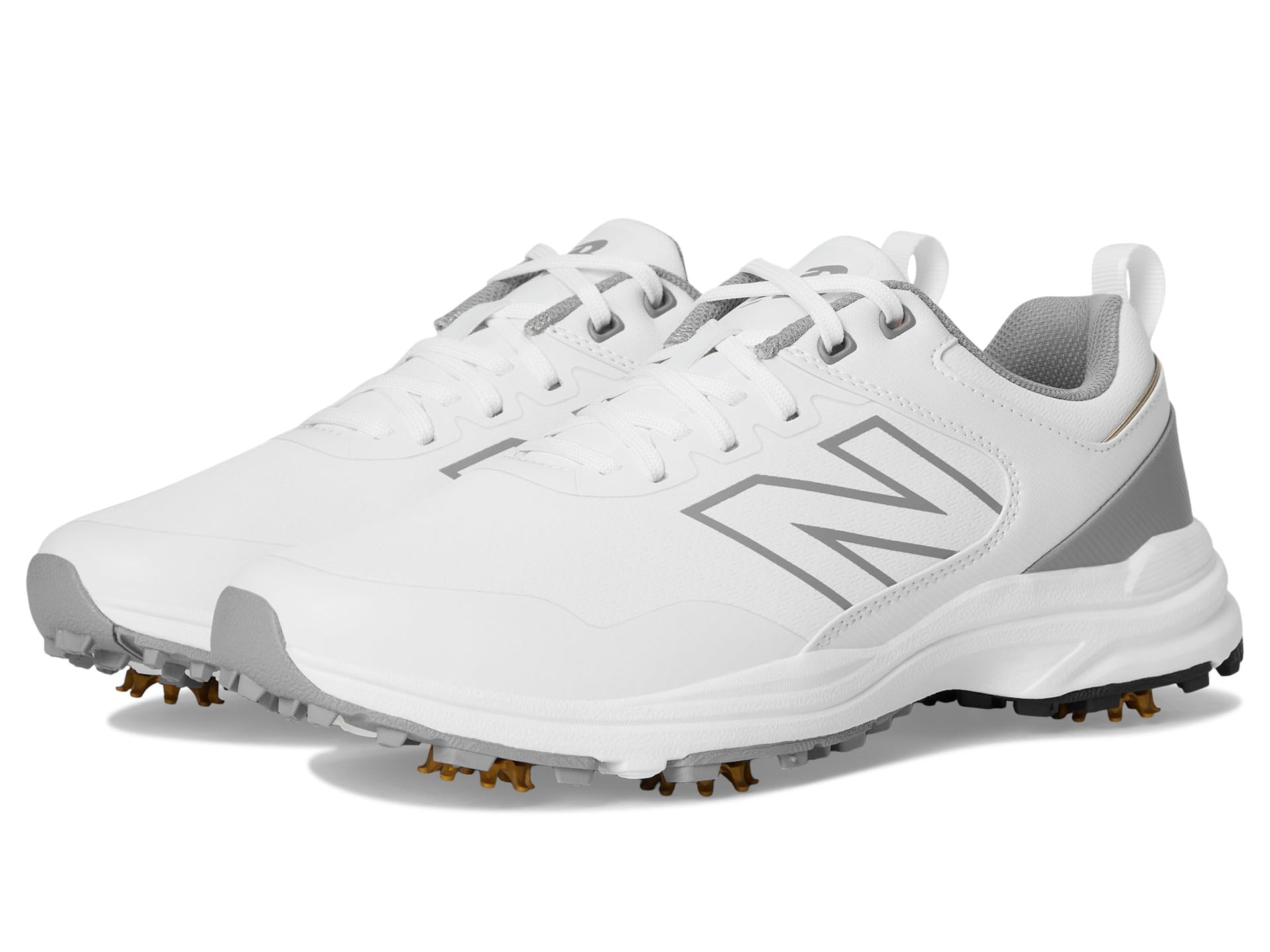 New Balance Men's Brighton v2 Golf Shoe, White/Grey, 10.5 X-Wide