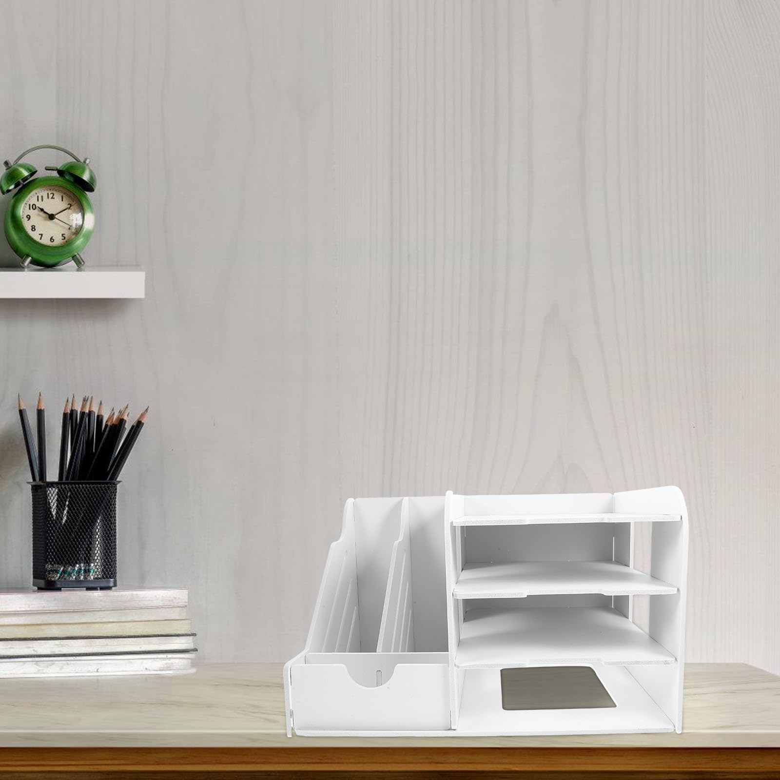 Artibetter Organizador de Escritorio Blanco de 4 Niveles, para Documentos