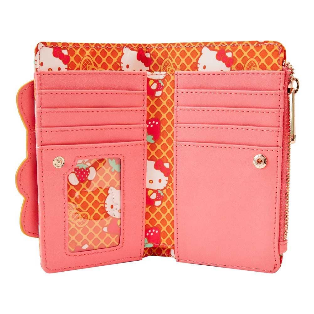 Porte-monnaie Hello Kitty Blanc – Nœud Et Fermeture éclair Rouges – Neuf