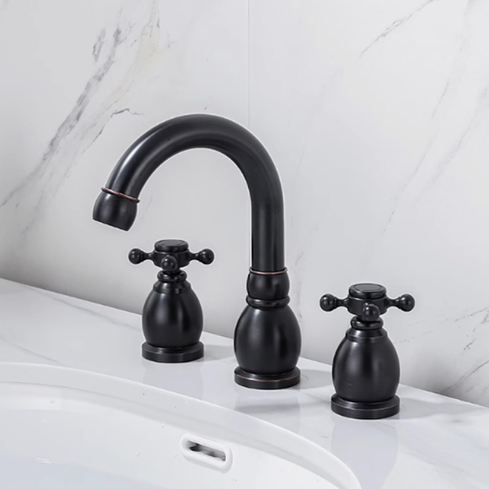 Robinet 3 trous basin tap 360° rotation pour lavabo rétro