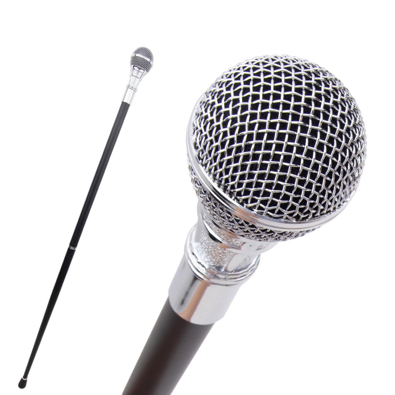 Bastone da Passeggio con Microfono - Canta Mentre Passeggi con Questo Ausilio per la Mobilità a Forma di Microfono Il Bastone da Sogno per Gli Amanti Del Karaoke, 37,4 Pollici