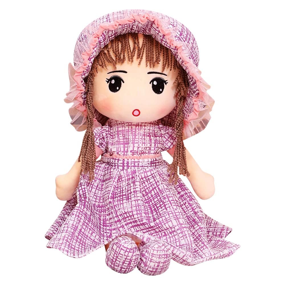 FUN4YOU 45 cm Plush Doll with Clothing Hat and Hair | Cuddly Rag Doll for Girls | Soft Plush Toy Baby Doll | Princess Stuffed Toy | Cute Cuddly Doll for Children | Purple. (B0DC5GL4P4) Amazon Price History, Amazon Price Tracker