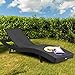 Tangkula Outdoor Patio Chaise Lounge Chair Ergonomic Shape Handwoven Outdoor Patio Pool Furniture with Heavy Padded Non-Slip Cushions Backrest Adjustable Wicker Chaise Lounger Black