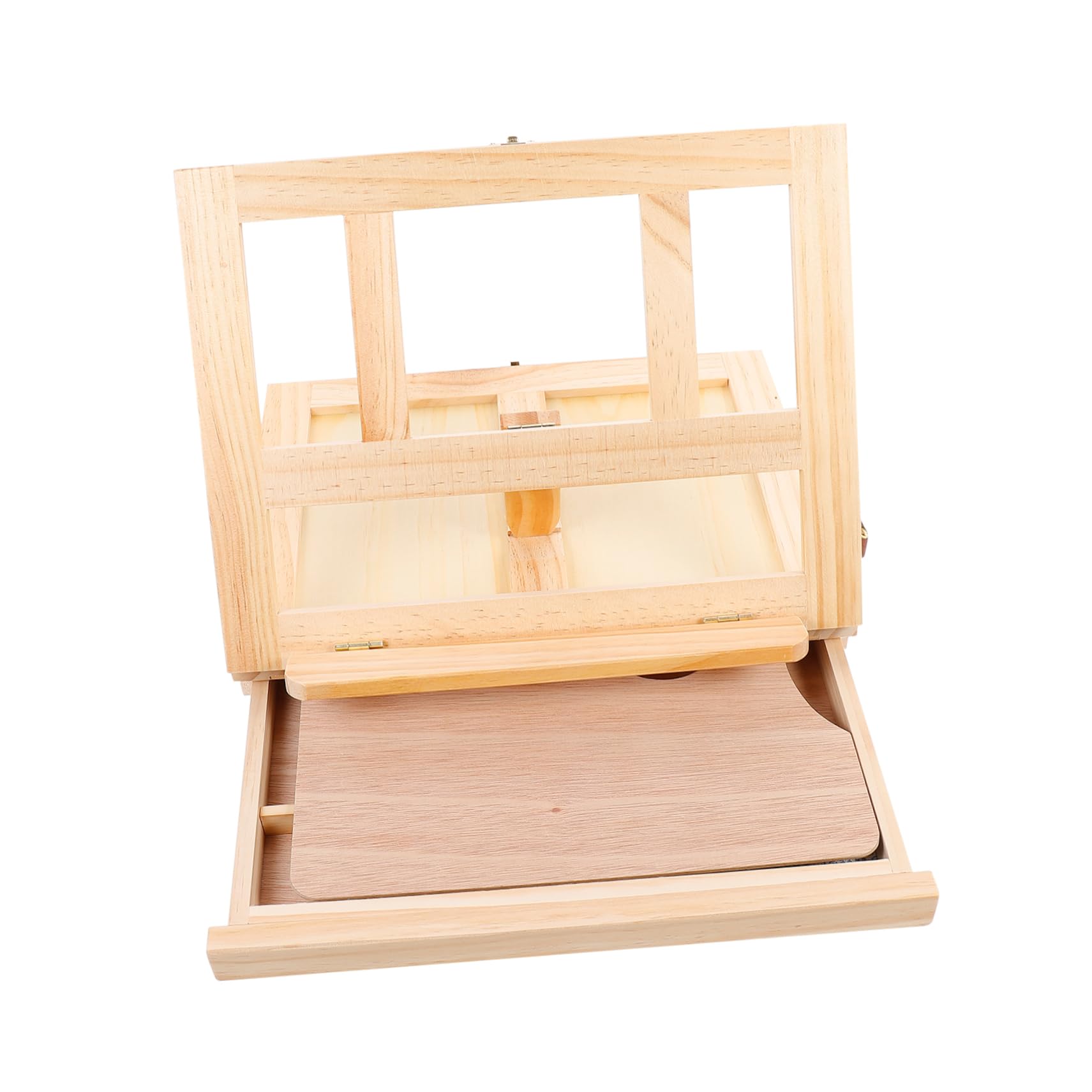 Chevalet de peinture portable en bois avec tiroir de bureau intégré et cadre réglable