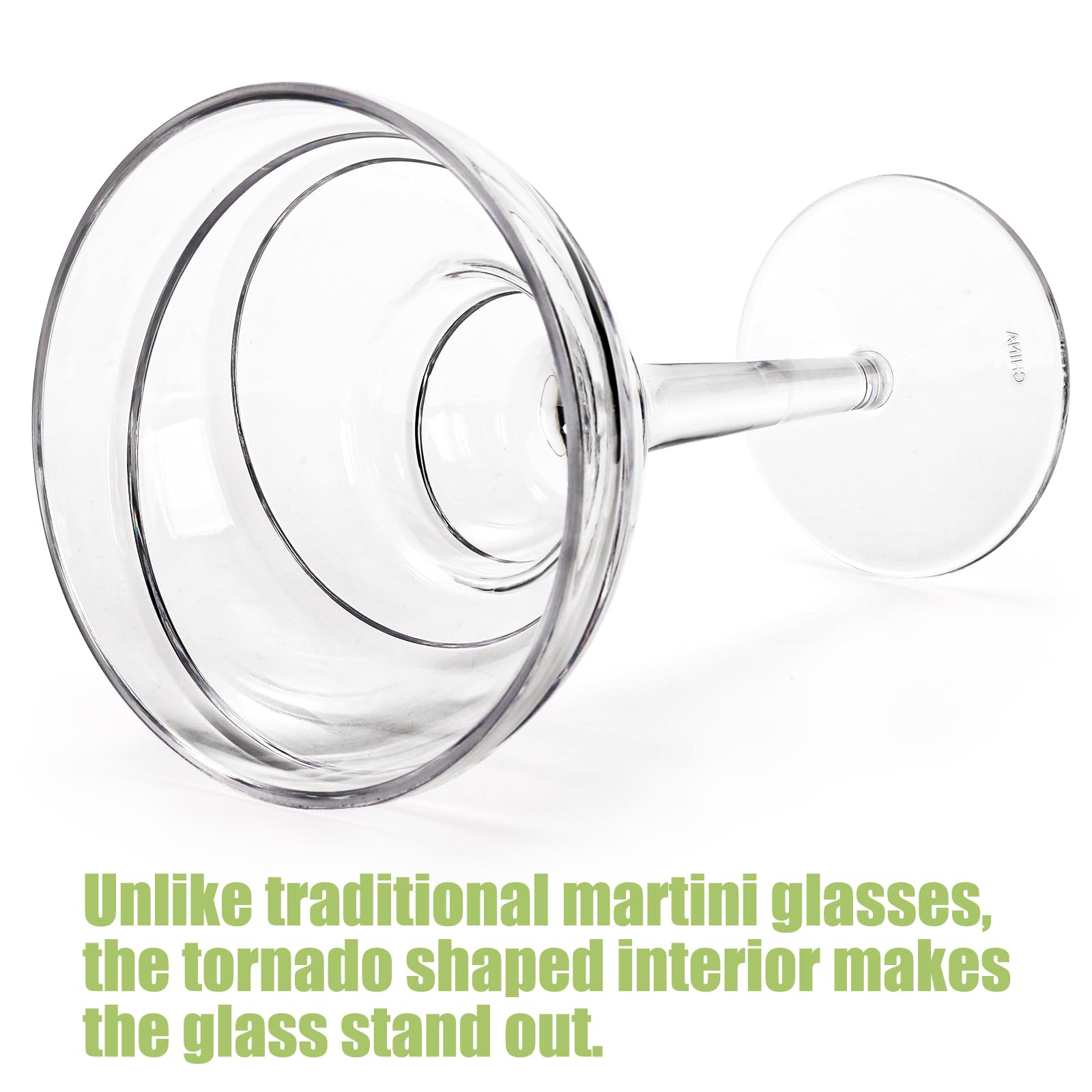 Youeon Paquete de 6 copas de plástico irrompibles para margaritas de 12 onzas con tallo, copas de vino de plástico inastillables, tazas de vino reutilizables para uso en interiores y exteriores,