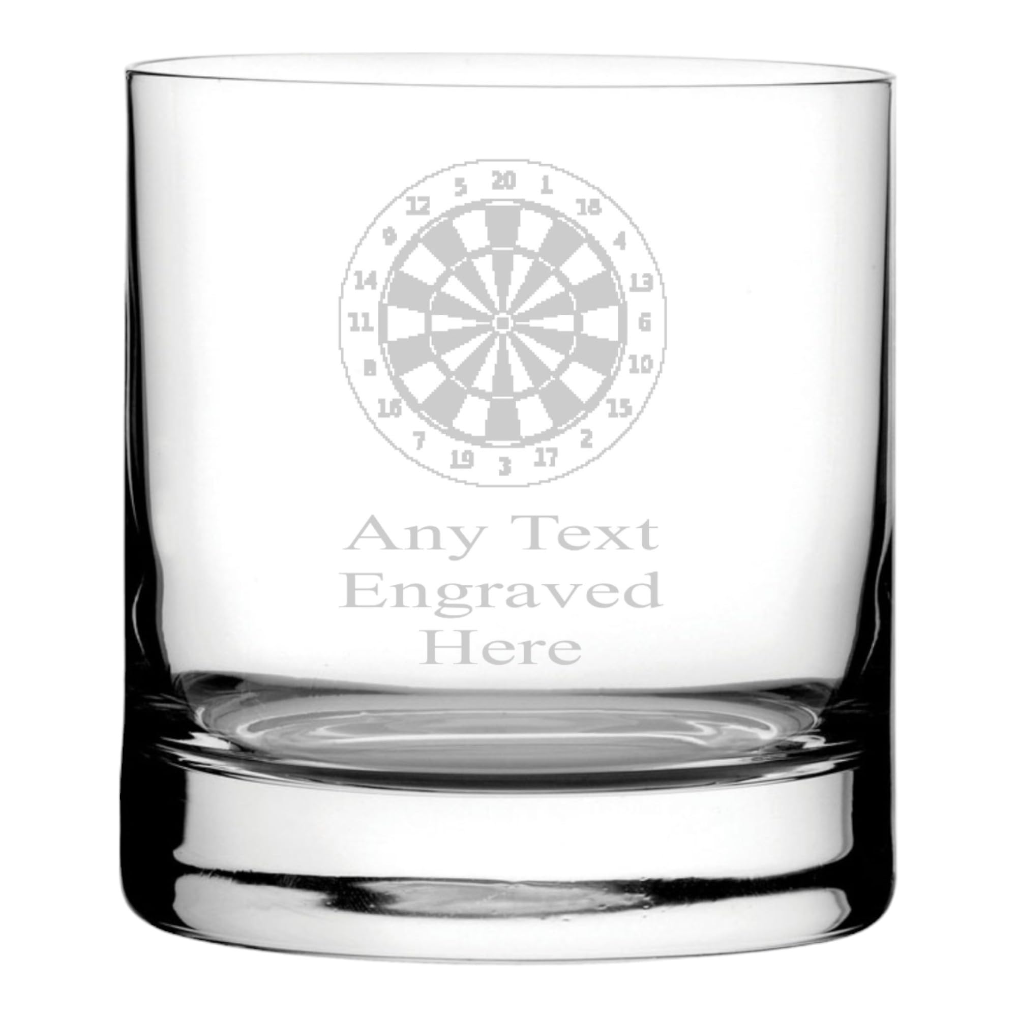 Engraved Dartboard Whisky/Whiskey Mixer Glass WG19 in Silk Lined Gift Box [Custom]
