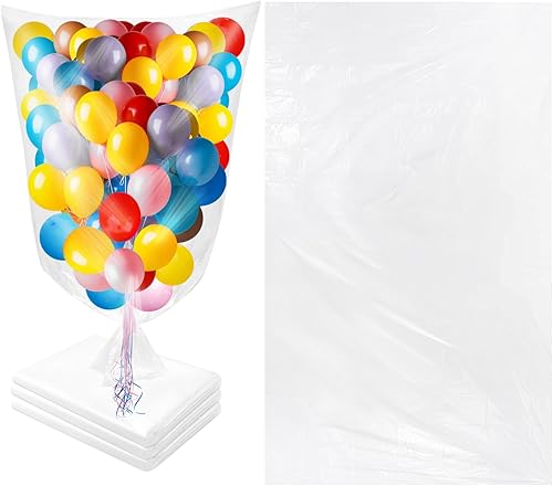Miniatura 1 de 6 bolsas de globo de 59.1 x 98.4 pulgadas para transporte, bolsas de almacenamiento gigantes transparentes para cumpleaños, baby shower, suministros