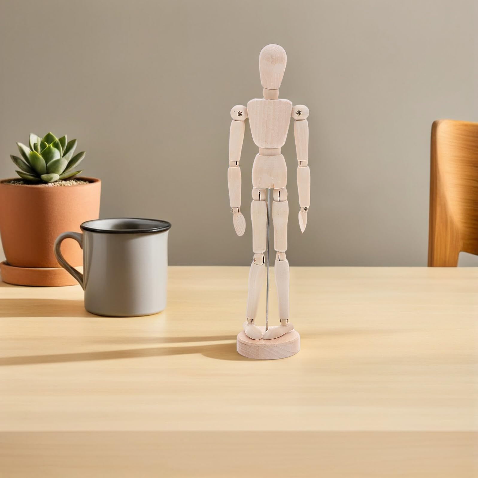 Lot de 5 Mannequins en Bois Articulés avec Support Tailles Petit à Extra-Large Modèles de Dessin Artistiques pour Croquis Décoration Maison et Étude Anatomique