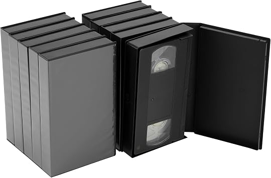 10 Pack Standard Black VHS Cases, VHS Album Case VHS Tapes Protector Case, VHS Cassette Box with Full Window Cover for Home Kitchen Media Storage and Preservation