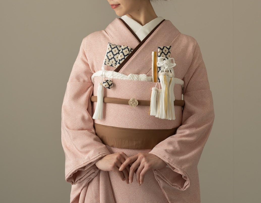 くすみピンク色掛下＋掛下帯