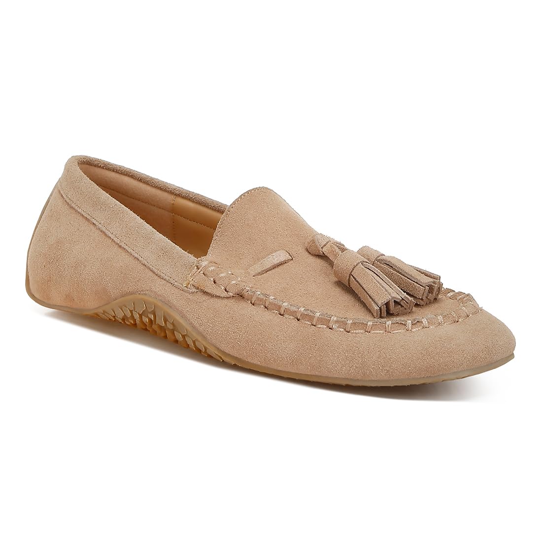 Suede Round Toe Tassel Loafers|Loafers for Women Casual|-image-32