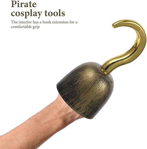 Miniatura 9 de NUOBESTY Pirata Capitán Oro Gancho Juguete Capitán Gancho Gancho Accesorio Halloween Cosplay Accesorios Pirata Disfraz Gancho Gancho de Papel Gancho