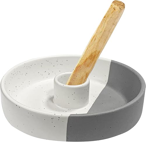 Gute Soporte de Palo Santo, quemador de incienso de cerámica para palitos de Palo Santo, hecho a mano, soporte de incienso de madera de Palo Santo