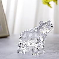 Vista 2 de Figura acrílica de oso lindo animal para decoración del hogar, no decoraciones de cristal para estantería, mesa de comedor y escritorio (B)