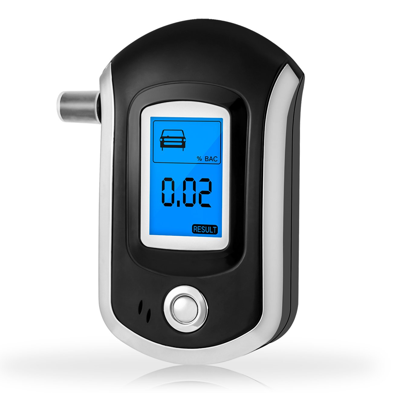 Professional Breathalyzer, Portable Breath Alcohol Tester, Digital Battery Power Alcohol Detector with LCD Display, 6 Mouthpieces and Sound Alarm
